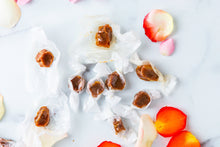Load image into Gallery viewer, Apple Cider Caramels with Rose + Cocoa Nibs