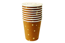 Load image into Gallery viewer, Kraft Paper Cups with Gold Stars