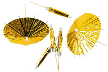 Load image into Gallery viewer, Gold Cocktail Umbrellas
