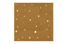 Load image into Gallery viewer, Kraft Paper Cocktail Napkins with Gold Stars
